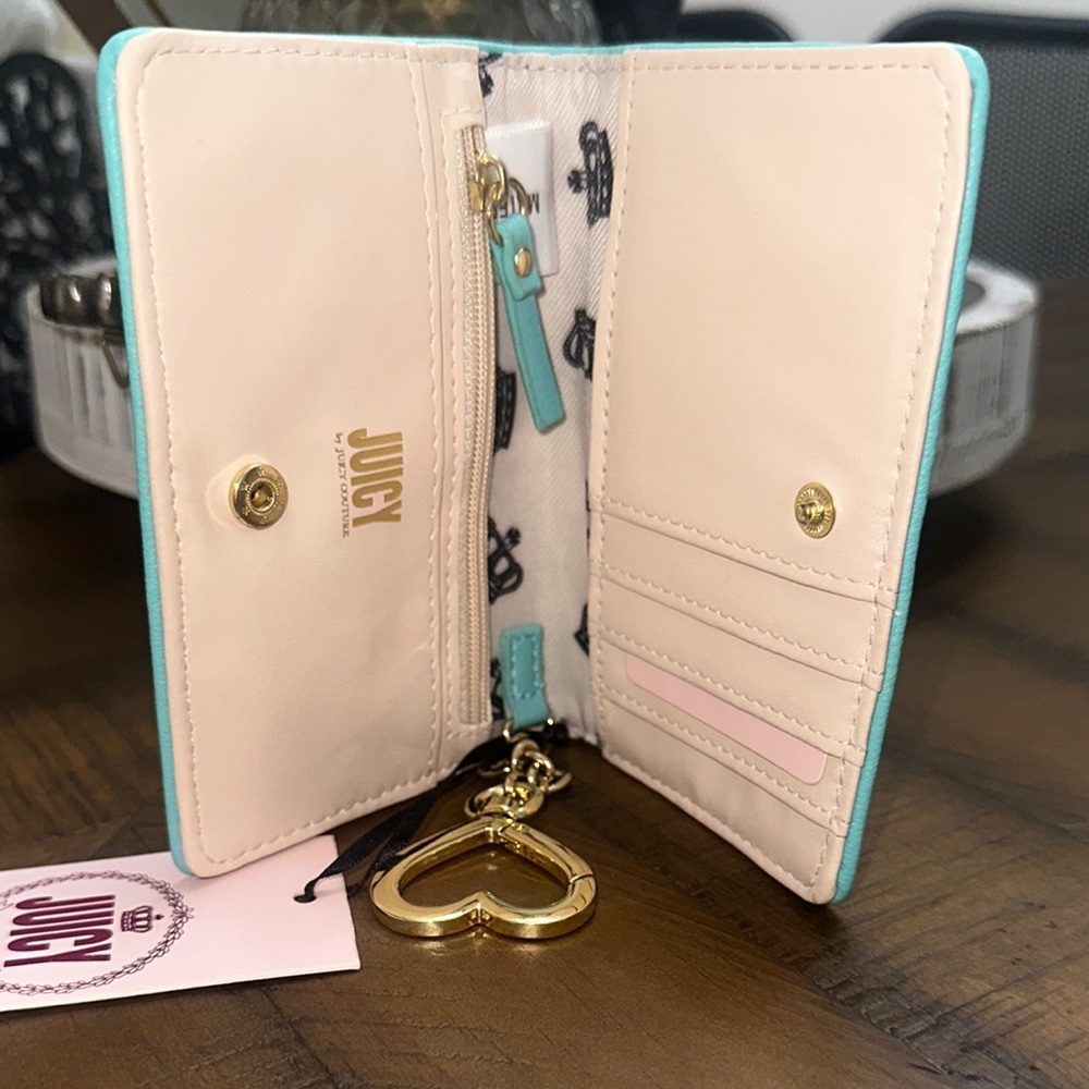 Juicy Couture Aqua Card Holder with Gold Crown - Picture 3 of 4